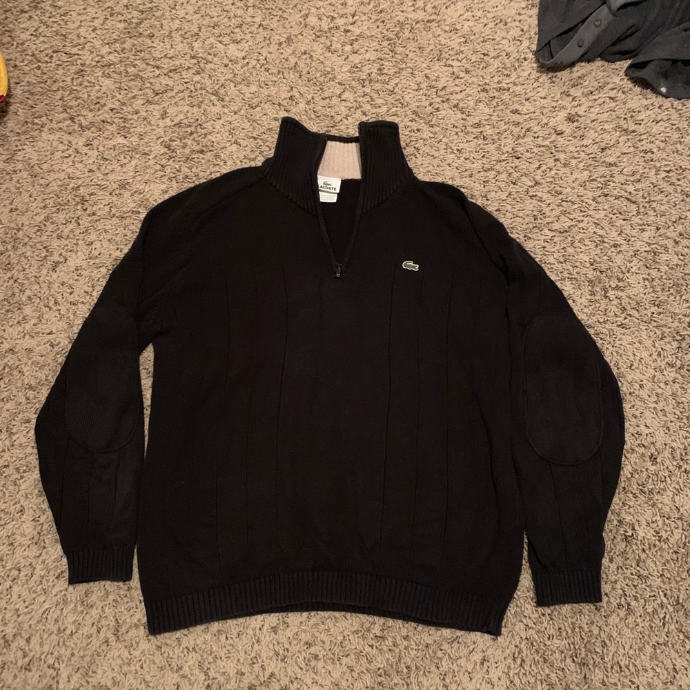 Lacoste Black 1/4 zip Sweater size L (5) Men’s